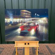 Painting of Graham Hill driving Ferrari 250LM at Reims 12 Hours