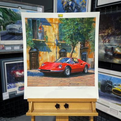 YOUR CARRIAGE AWAITS – Ferrari 246 GTS Dino Limited Art Prints by Nicholas Watts