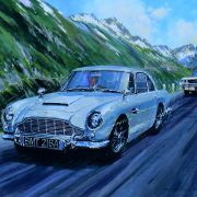 James Bond DB5 Pursuit of Goldfinger art print by Nicholas Watts