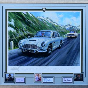 In Pursuit of Goldfinger – James Bond DB5 – Framed Print by Nicholas Watts