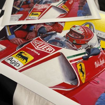 Niki Lauda Ferrari 1976 F1 Limited Art Print by James Stevens