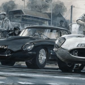 E-Types at Silverstone – Original Painting by Keith Burns