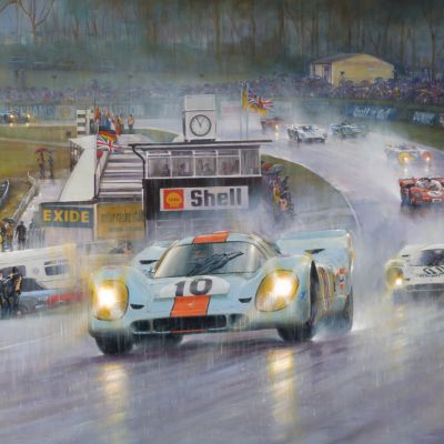 ON A CHARGE – Porsche 917k – 1970 World Sportscar Championship Art Print by Paul Dove