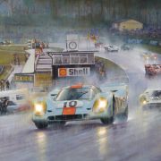 ON A CHARGE – Porsche 917k – 1970 World Sportscar Championship Art Print by Paul Dove