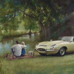 REFLECTIONS – Jaguar E-Type 4.2 Roadster Art Prints by Paul Dove