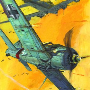 TOO MANY HEAVIES – WW2 Fw190A-8 vs B-17G Art Prints by Keith Burns