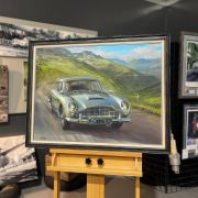 CHASING GOLD – James Bond Aston Martin DB5 – Original Painting by Paul Dove