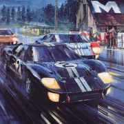 FORMATION FINISH – Le Mans Motorsport Framed Art Print (w/ Ken Miles Sig) by Nicholas Watts