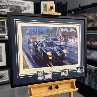 FORMATION FINISH – Le Mans Motorsport Framed Art Print (w/ Ken Miles Sig) by Nicholas Watts