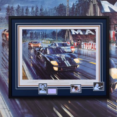 FORMATION FINISH – Le Mans Motorsport Framed Art Print (w/ Ken Miles Sig) by Nicholas Watts