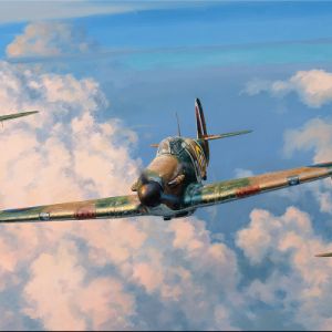 HEADING INTO ATTACK – RAF Hurricanes Battle of Britain Art Prints by Anthony Saunders