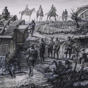 THE BATTLE OF CAMBRAI – WW1 ‘C’ Battalion Tank Corps Art Prints by Keith Burns