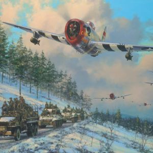 THUNDER IN THE ARDENNES – USAAF P-47 Thunderbolts Art Prints by Anthony Saunders